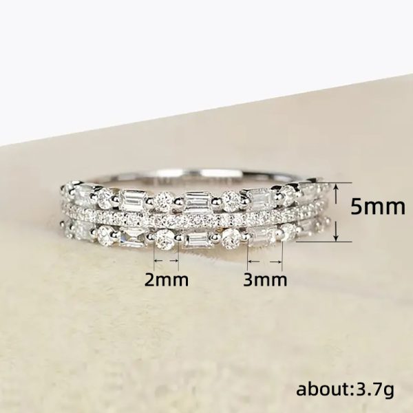 Multilayer Ring Three-layer Fine Circle Line Setting For Women Full Finger Rings Jewelry Gifts - Image 6